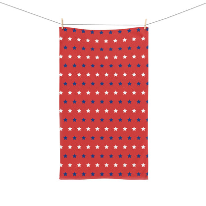 Red, White and Blue Stars Hand Towel Patriotic Bathroom Hand Towel