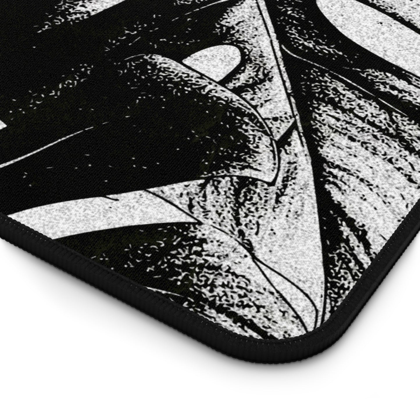 Monstera Leaf Black White Desk Pad
