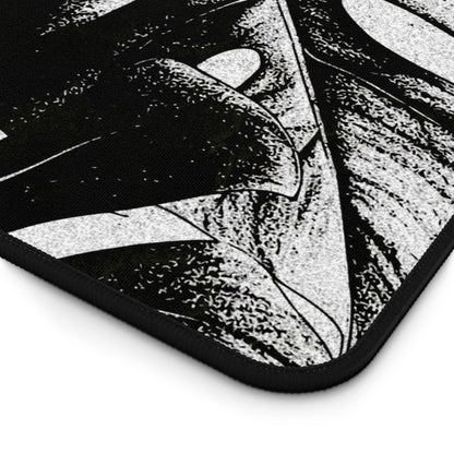Monstera Leaf Black White Desk Pad