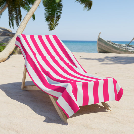 Pink Stripe Beach Towel 36 x 72