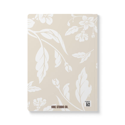 Latte Cream Floral A5 Lined Journal Coordinated Collection