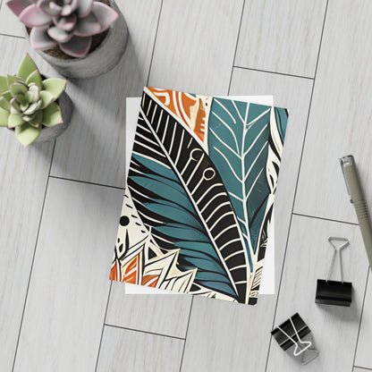 Botanical Leaves Blue Postcards