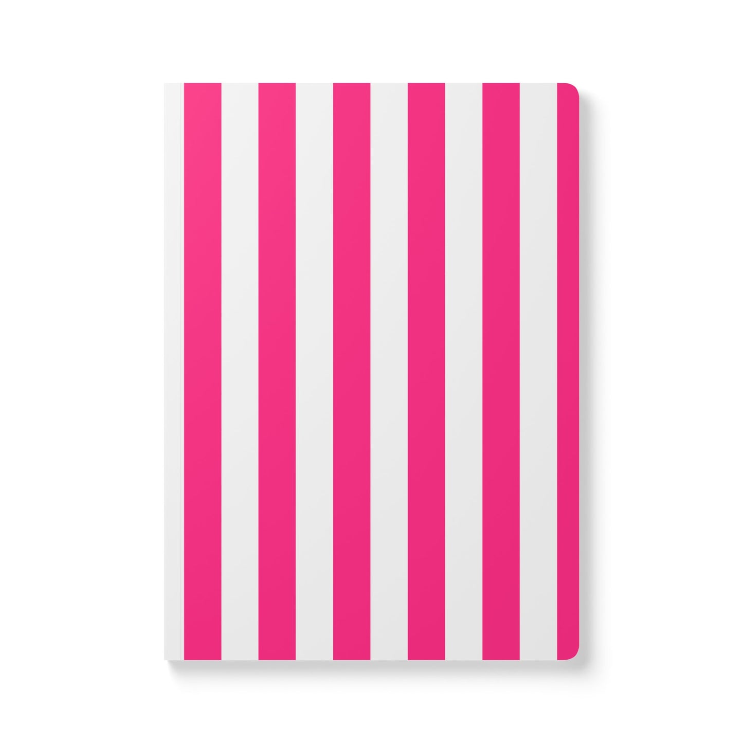 Pink Stripe Softcover Journal Pink and White Striped A5 Lined Journal