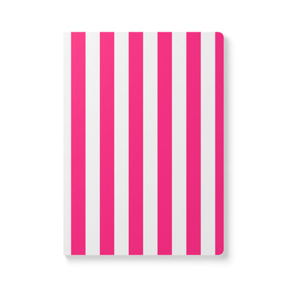 Pink Stripe Softcover Journal Pink and White Striped A5 Lined Journal