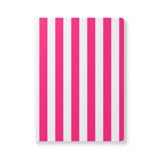 Pink Stripe Softcover Journal Pink and White Striped A5 Lined Journal