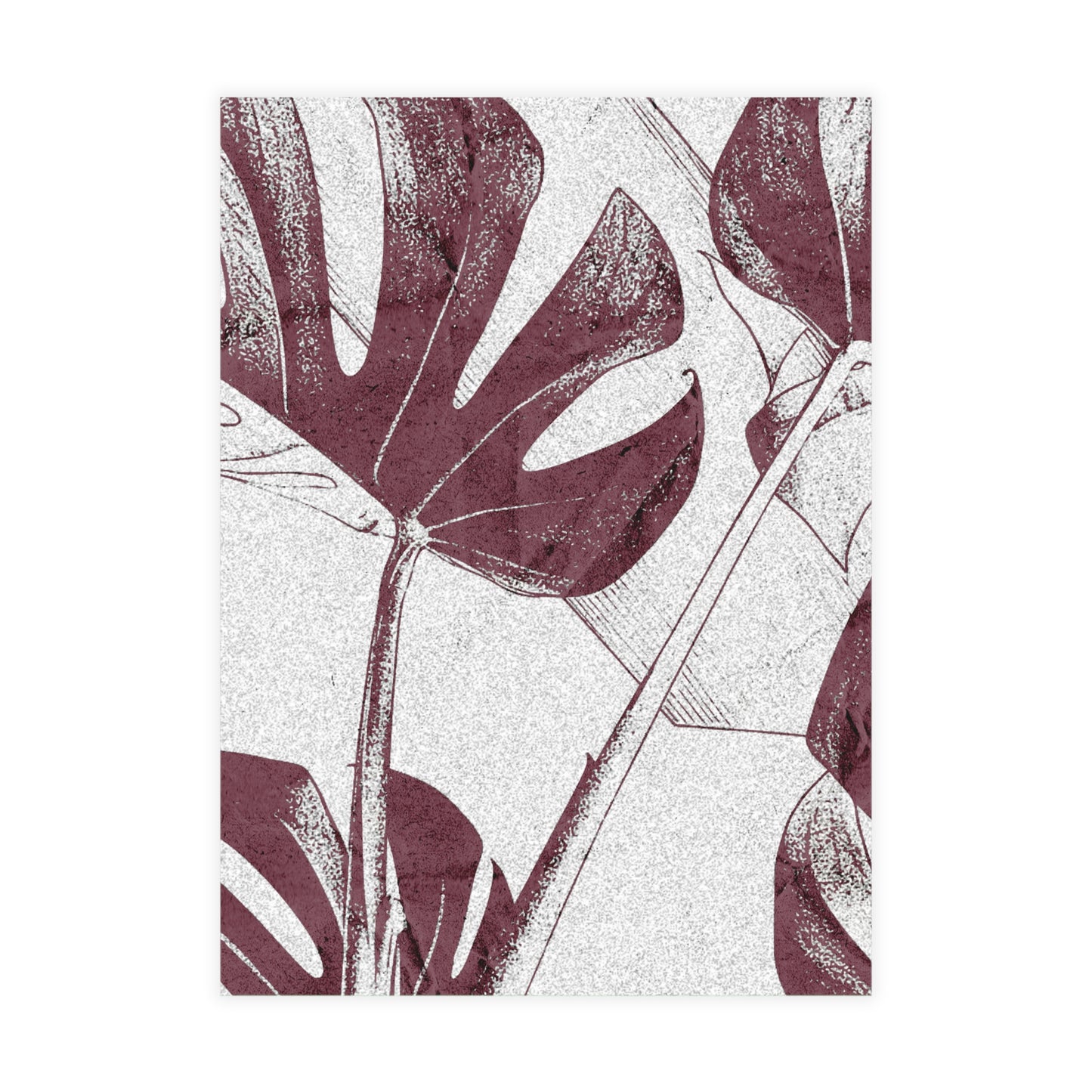 Monstera Leaf Mauve and White Postcards