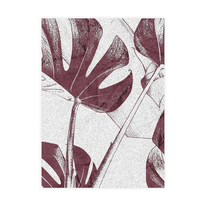 Monstera Leaf Mauve and White Postcards