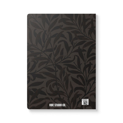 Muted Charcoal Leaves A5 Lined Journal Minimal Botanical Notebook | Coordinated Collection