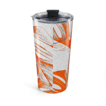 Monstera Leaf Tangerine 20 oz Tumbler