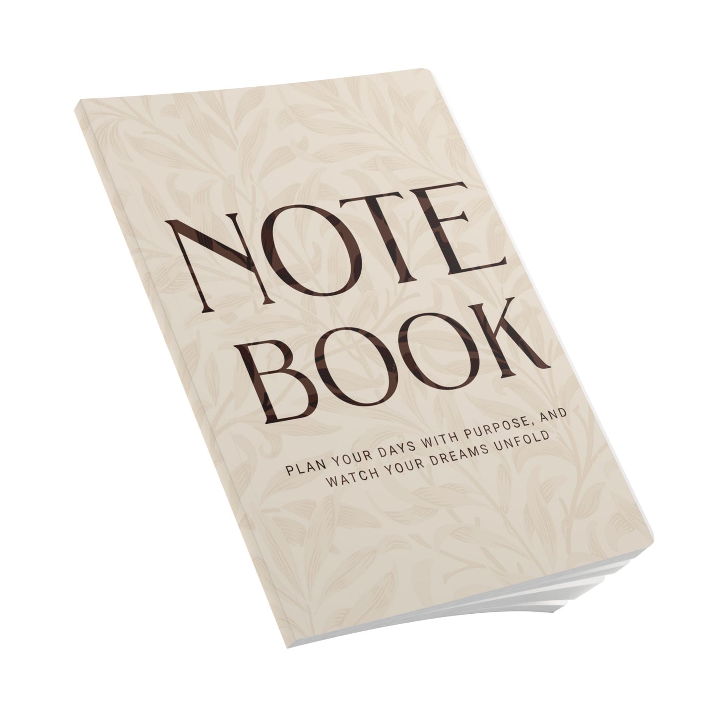 Latte Cream Leaves A5 Lined Journal Minimal Botanical Notebook | Coordinated Collection