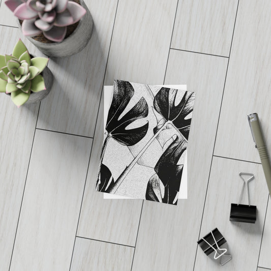 Monstera Leaf Black White Postcards