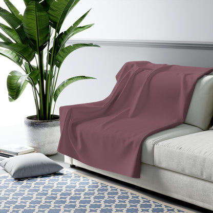 Mauve Sherpa Fleece Blanket Cozy Plush Throw 3 Sizes Soft Warm Blanket