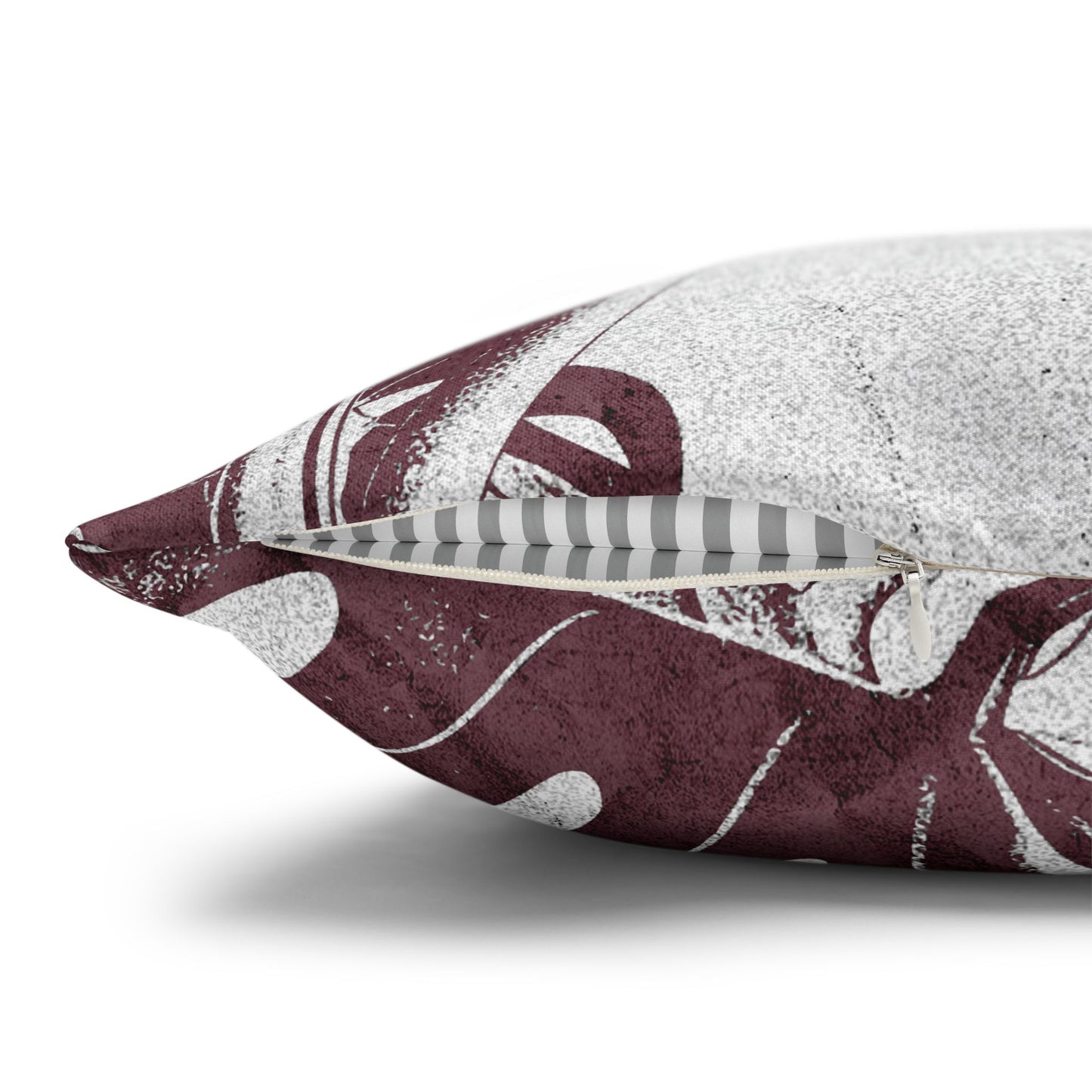 Monstera Leaf Mauve Canvas Pillow Cover 20x20