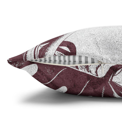 Monstera Leaf Mauve Canvas Pillow Cover 20x20