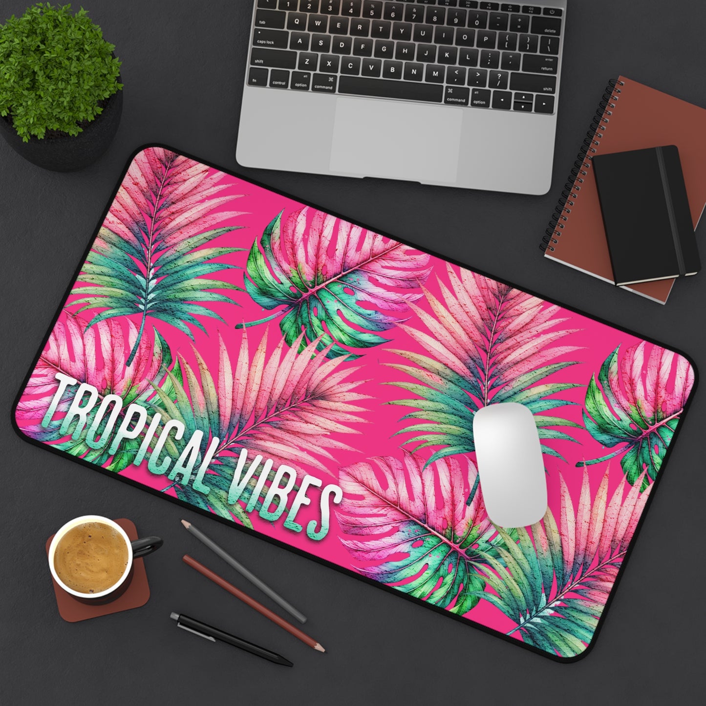 Tropical Vibes Desk Mat Tropical Leaves Desk Pad 12x18 12x22 16x32