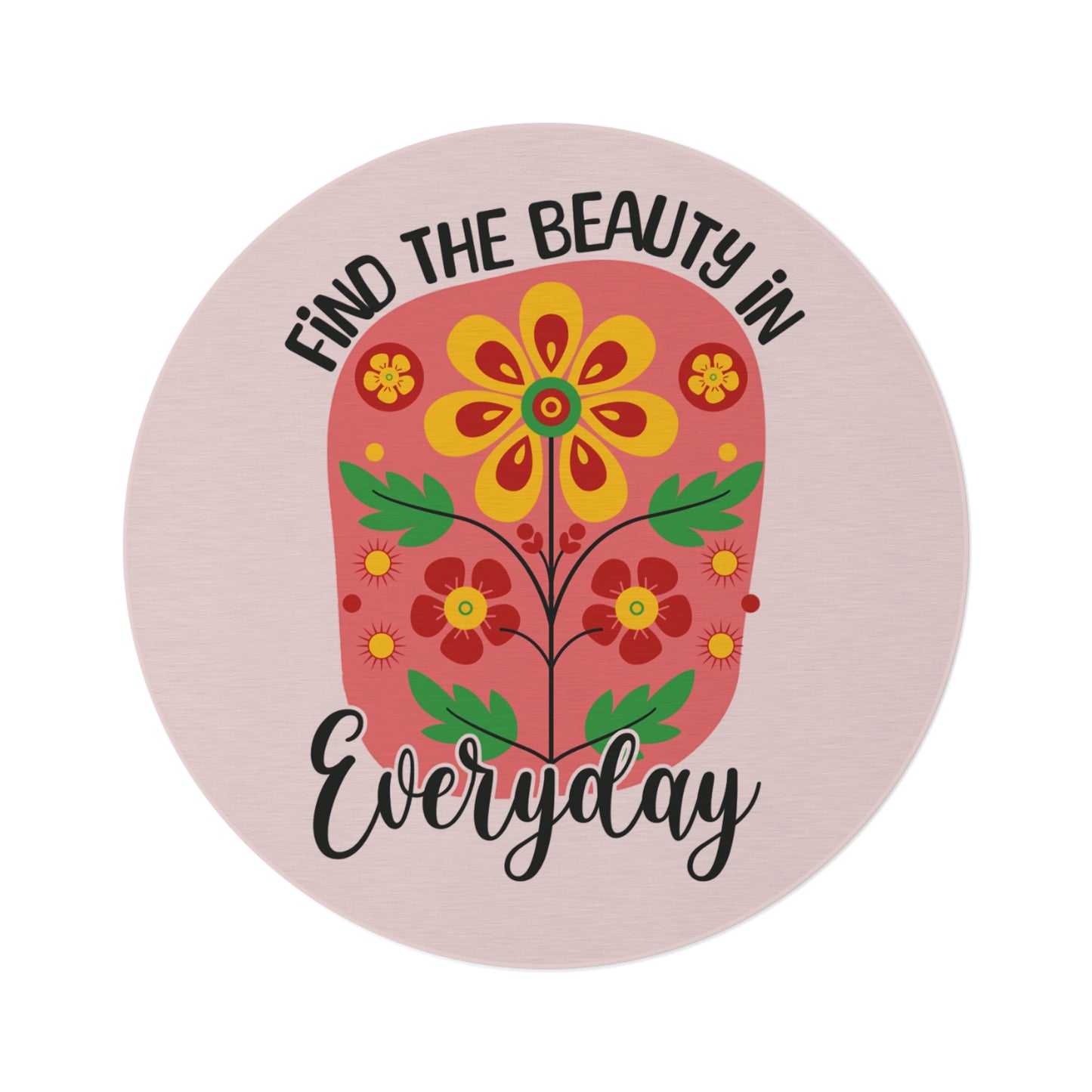Find the Beauty in Everyday Round Rug 60 Inch Floral Area Rug