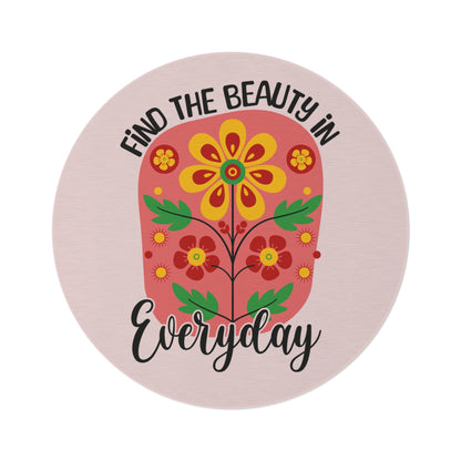 Find the Beauty in Everyday Round Rug 60 Inch Floral Area Rug