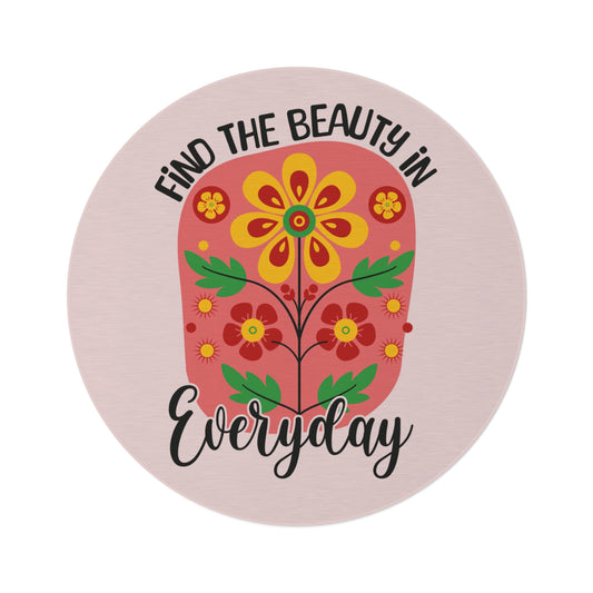 Find the Beauty in Everyday Round Rug 60 Inch Floral Area Rug