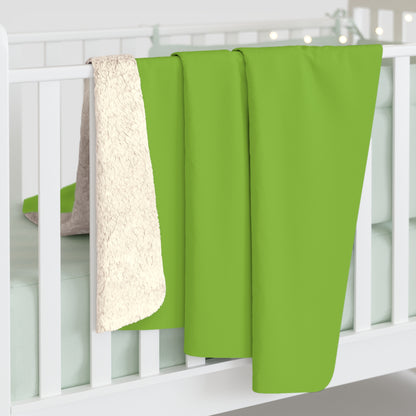Muted Lime Sherpa Fleece Blanket Cozy Plush Throw 3 Sizes Soft Warm Blanket
