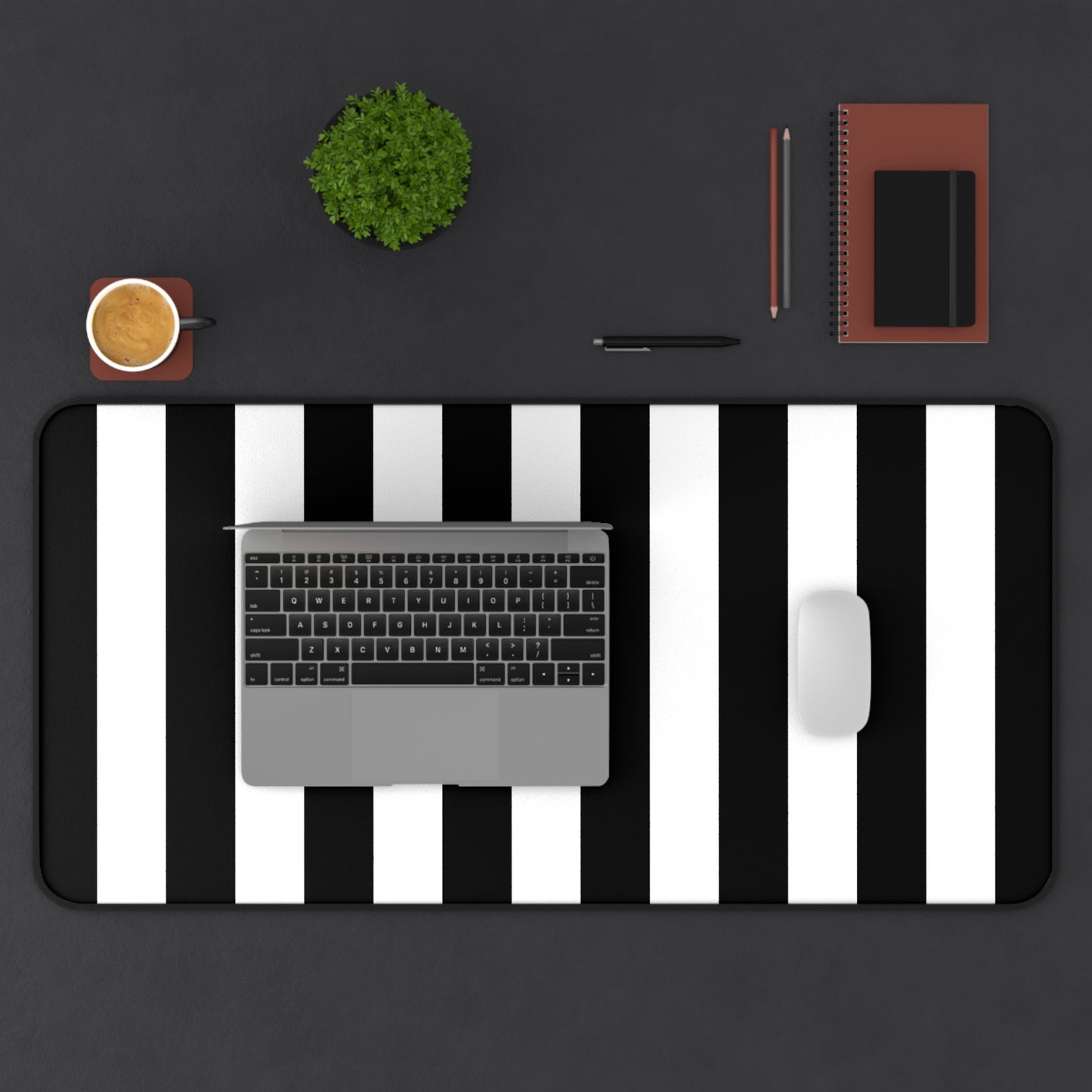 Black Stripe Desk Mat Office Desk Decor (12/18, 12/22, 16/32)