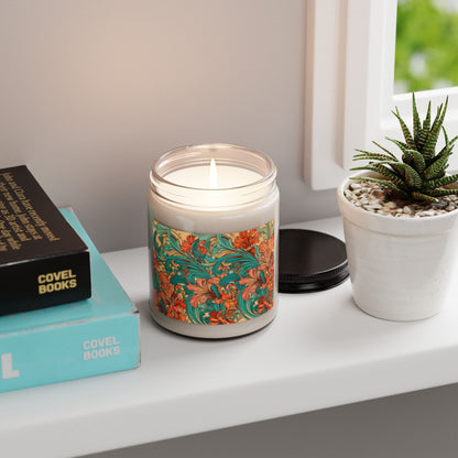 Coral Flourish 9 oz Candle Botanical Floral Soy Candle