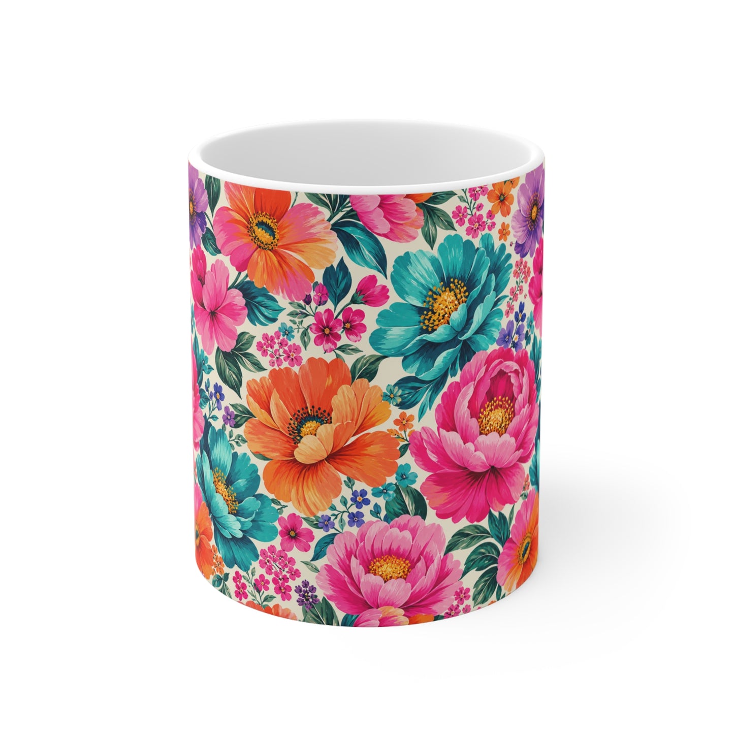 Dreamy Floral Ceramic Coffee Mug 11 oz Floral Mug