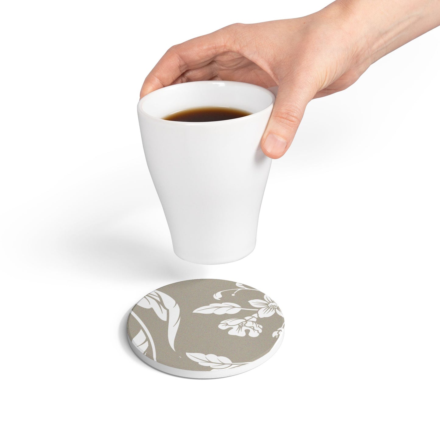 Warm Stone Floral Ceramic Coaster Coordinated Collection