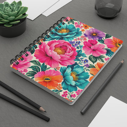 Dreamy Floral Spiral A5 Journal Floral Notebook