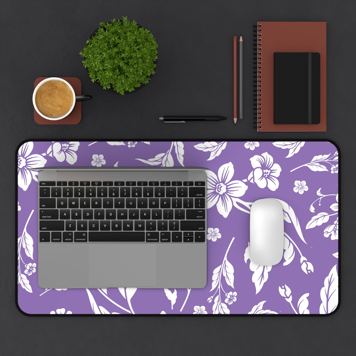 Purple Floral Desk Pad (12x18, 12x22 or 16x32)