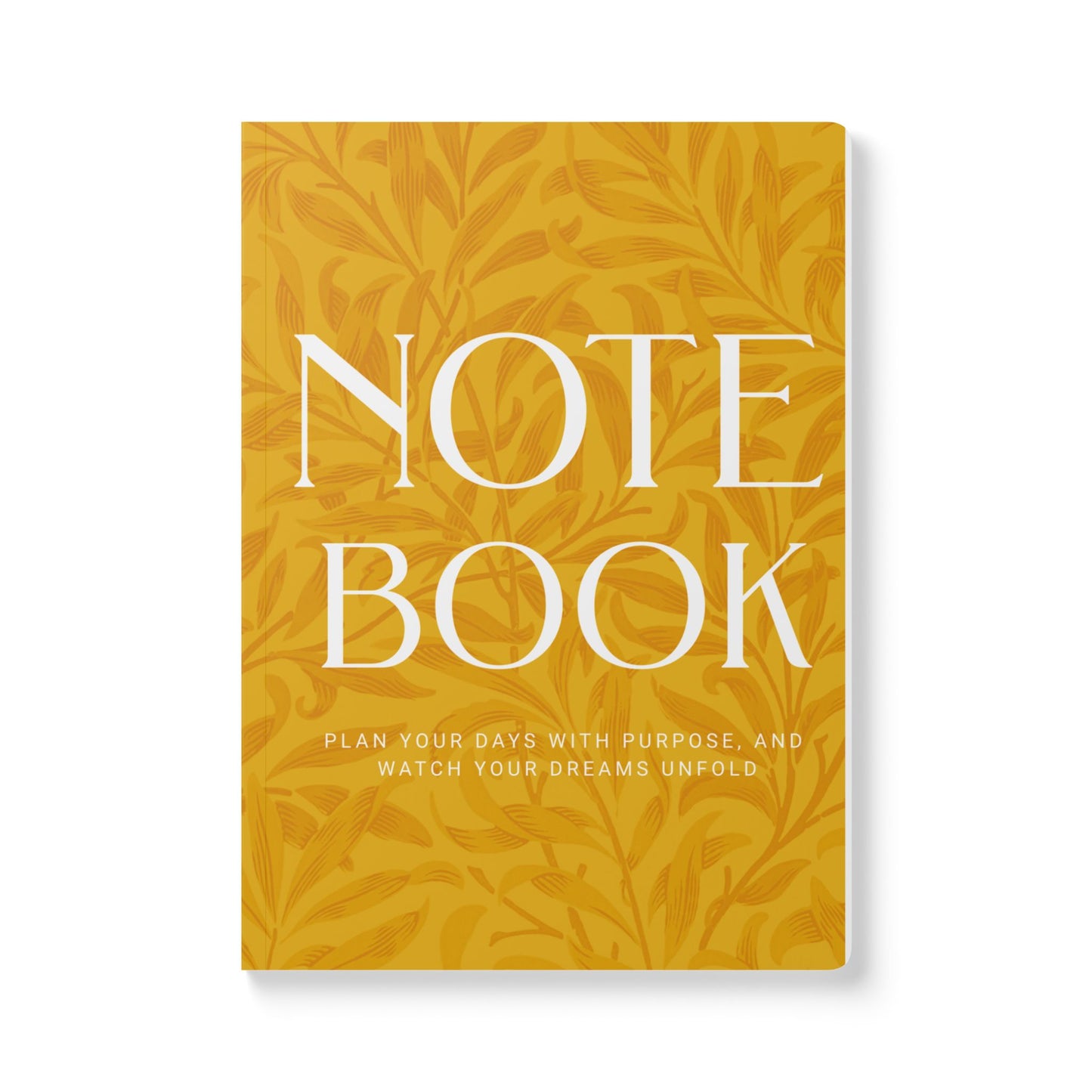 Honey Yellow Leaves A5 Lined Journal Minimal Botanical Notebook | Coordinated Collection