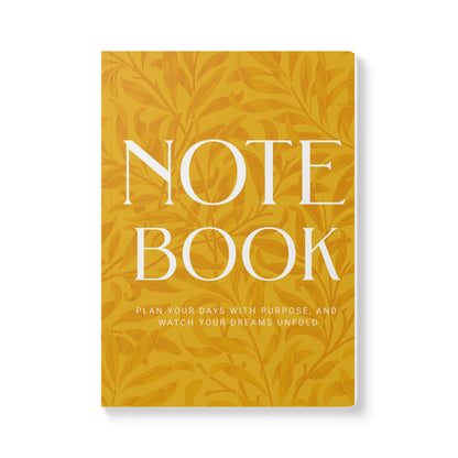Honey Yellow Leaves A5 Lined Journal Minimal Botanical Notebook | Coordinated Collection