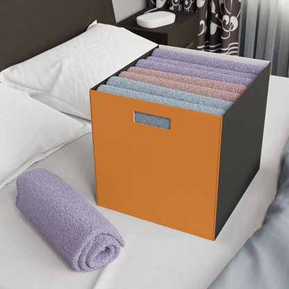 Tangerine Felt Storage Box Foldable Organizer Bin Home Storage Basket