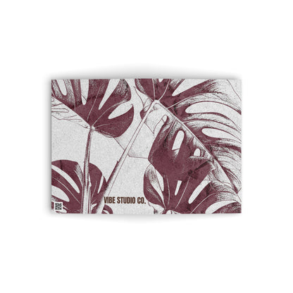 Monstera Leaf Mauve and White Note Card