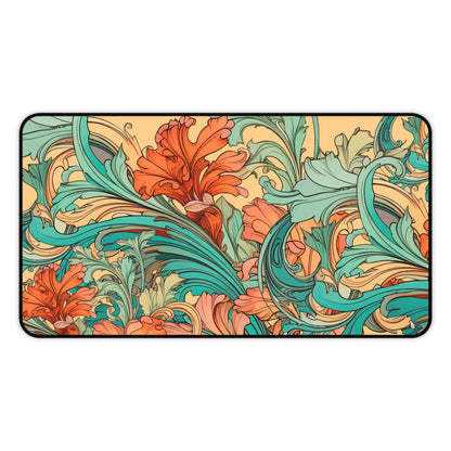 Coral Flourish Desk Mat Extended Mouse Pad (12x18, 12x22, 16x32)
