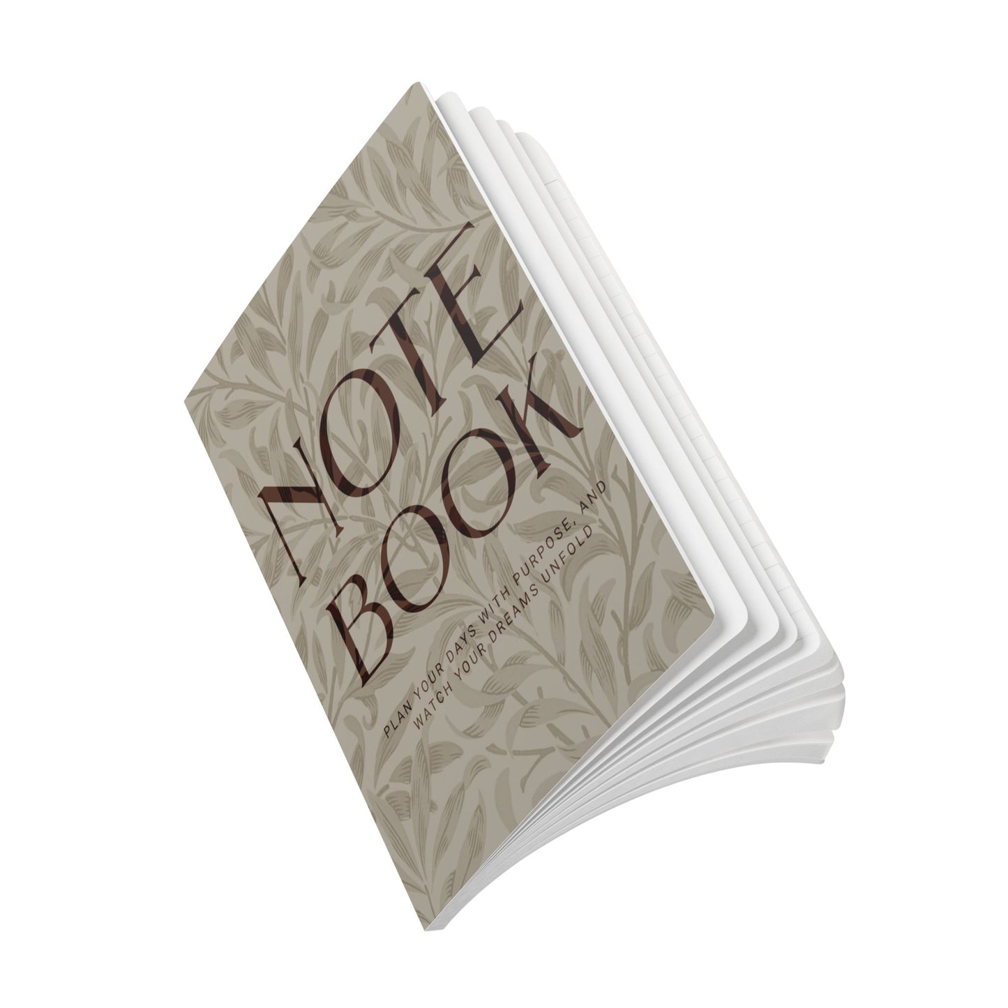 Warm Stone Leaves A5 Lined Journal Minimal Botanical Notebook | Coordinated Collection