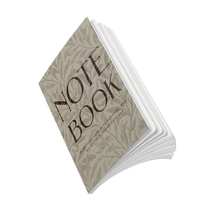 Warm Stone Leaves A5 Lined Journal Minimal Botanical Notebook | Coordinated Collection