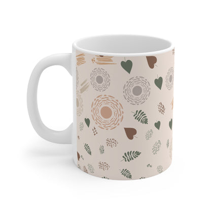 Neutral Flow Mug Minimal Botanical Coffee Mug