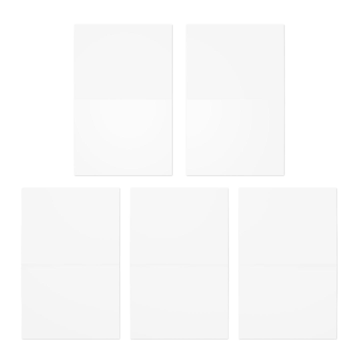 White Blank Folding Note Cards Pack of 5 w/ Envelopes | Coordinated Collection