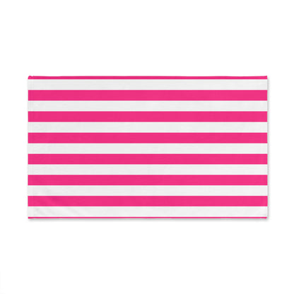 Pink Stripe Hand Towel Pink Bathroom Hand Towel