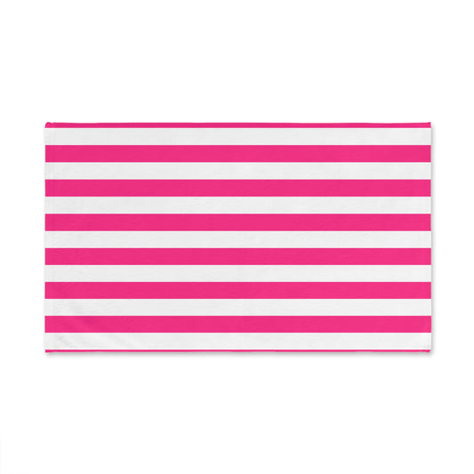 Pink Stripe Hand Towel Pink Bathroom Hand Towel