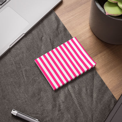 Pink Stripe Sticky Notes (7 Sizes)