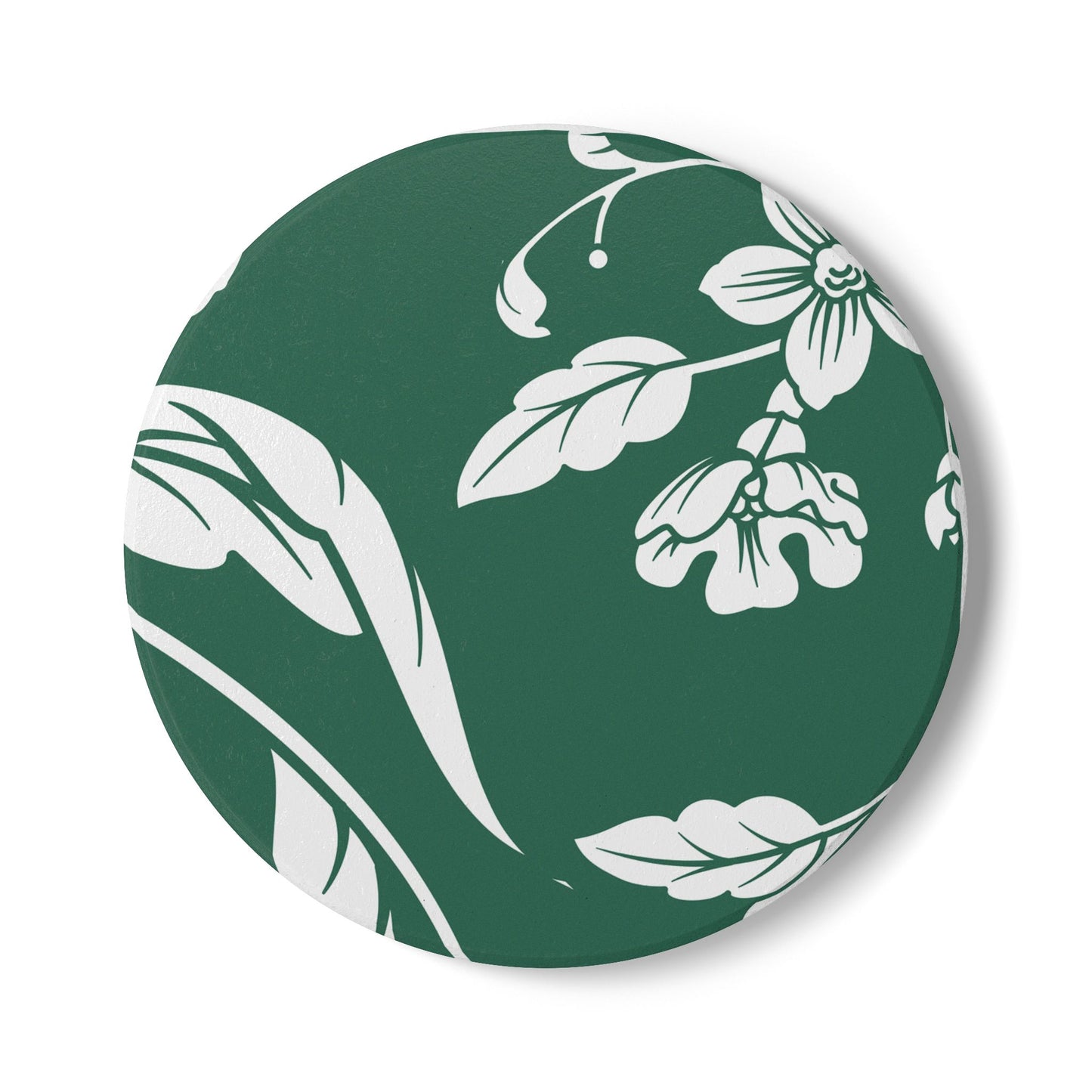 Leaf Green Floral Ceramic Coaster Coordinated Collection