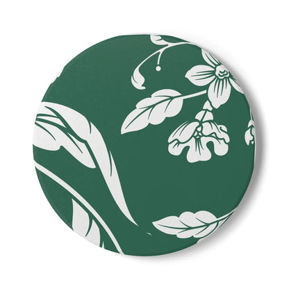 Leaf Green Floral Ceramic Coaster Coordinated Collection