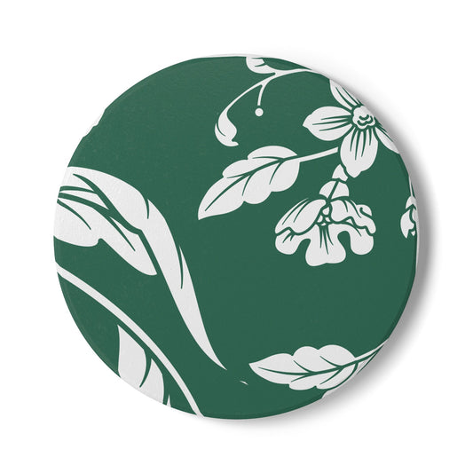 Leaf Green Floral Ceramic Coaster Coordinated Collection