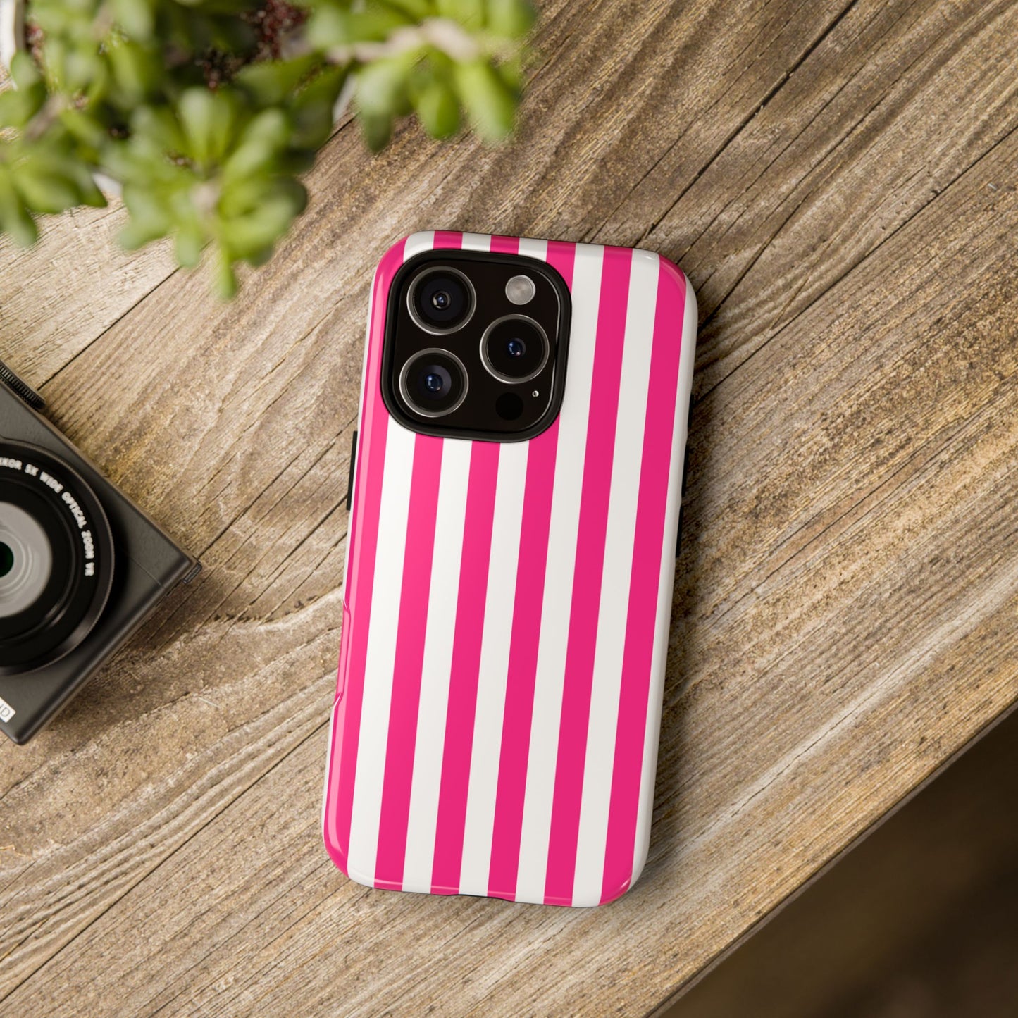 Pink Stripe Tough Phone Case for iphone or Samsung