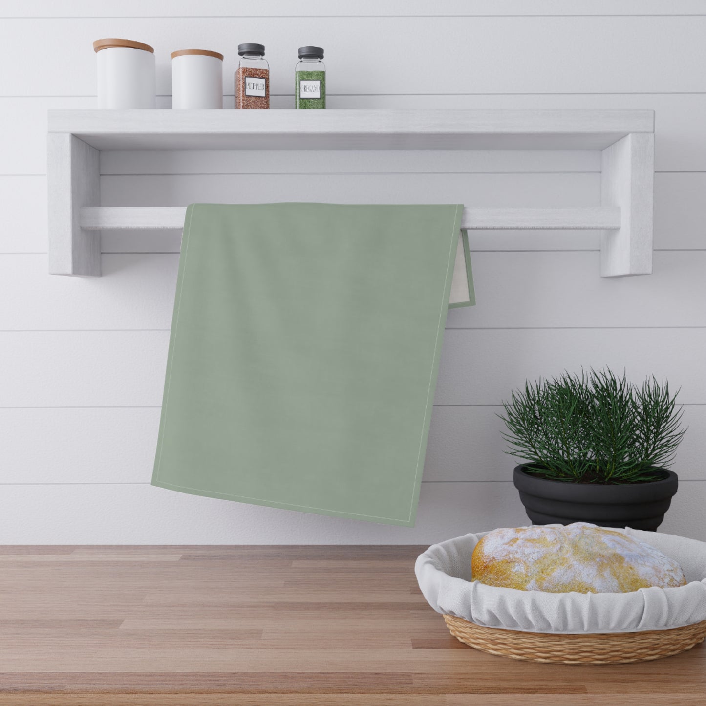 Sage Cotton Twill Tea Towel 18 x 30