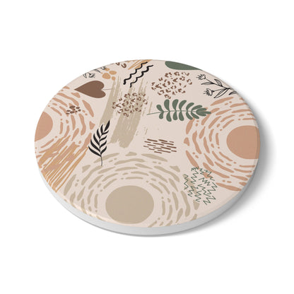 Neutral Flow Ceramic Coaster Modern Abstract Drink Coaster