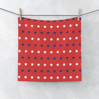Red, White and Blue Stars Face Towel
