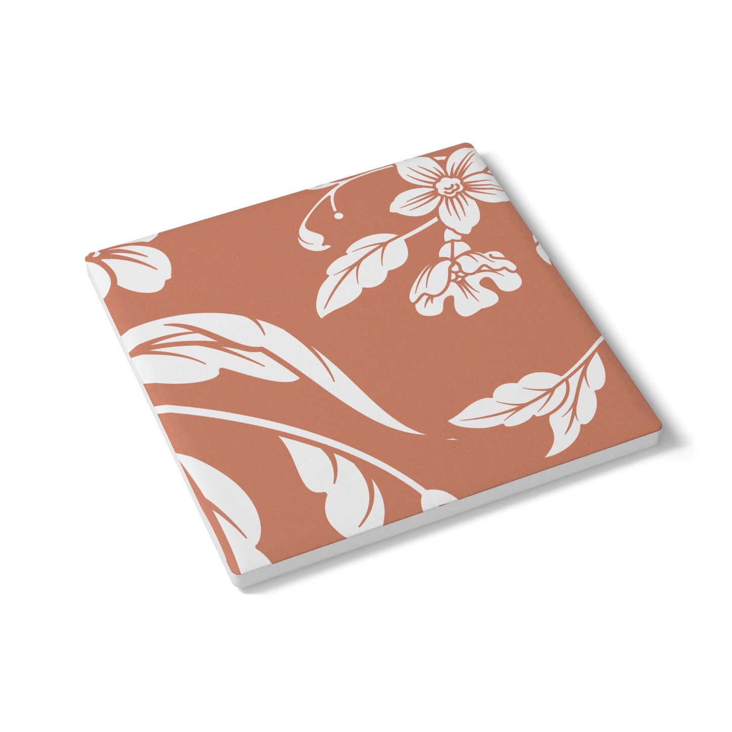 Terracotta Floral Ceramic Coaster Coordinated Collection