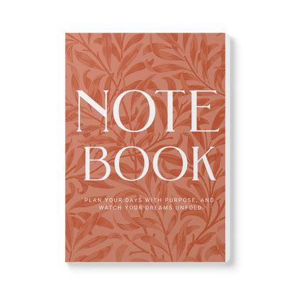 Terracotta Leaves A5 Lined Journal Minimal Botanical Notebook | Coordinated Collection